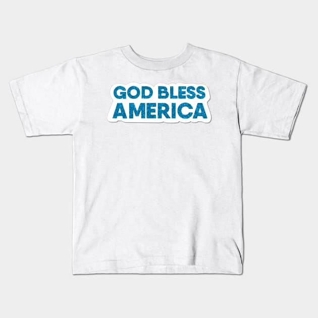 God Bless America Glitter Sticker Kids T-Shirt by anacarminda